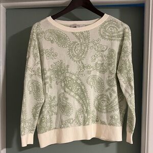 Like New LOFT Paisley Sweater - Size Medium 100% Cotton